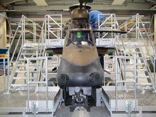 Dock de maintenance pour hélicoptère militaire Tigre