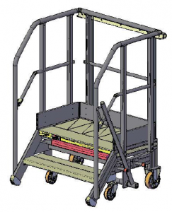 3D view -mobile access stepladder 