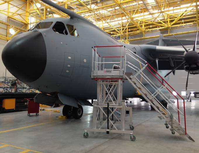 Stepladders for maintenance operations military aircraft 