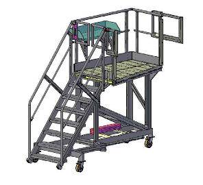 stepladder for small type helicopter maintenance