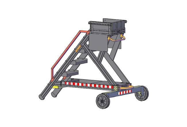 Technical runway and stopover rocking 6 steps stepladder