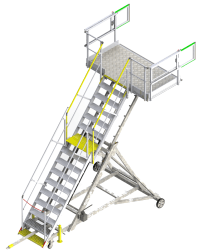 Multipurpose height-adjustable runway stepladder