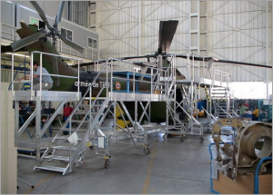 Platform for PUMA helicopter maintenance